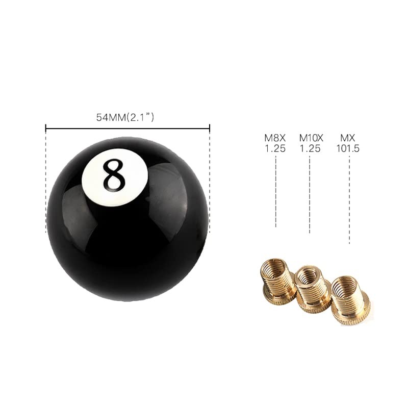AIMALL Black 8-Ball Car Gear Shift Knob Universal Manual Shifter