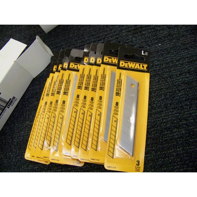DeWalt 18mm Snap-Off Blades 3 Per Pack, 10 Packs, DWHT11719