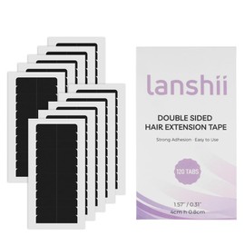 lanshii Ultra Hold Hair Extension Tape 120 Tabs Pre-Cut Tabs for Tape in Extension Waterproof Double Sided Extension Tapes for Replacement Invisible Extensions