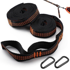 2pcs Hammock Straps, 2m Tree Swing Straps, Hammock Straps Maximum Load 200kg, Hanging Accessories for Camping Hammock for Garden Outdoor Travel Orange