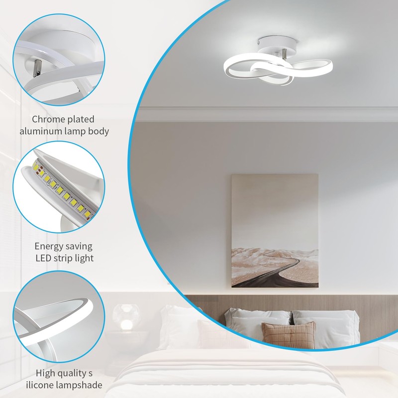 Goeco Modern LED Ceiling Light, 22 W 2500 LM White