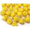 Pack of 100 Plush Pompoms with Gold Glitter, Round Pompom,