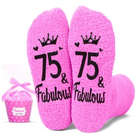 HAPPYPOP 75th Years Old Birthday Gifts for Women - Socks for 75 Year Olds, Best Gifts for 75 Year Old Middle Aged Woman, Gift Ideas for 75 Year Olds