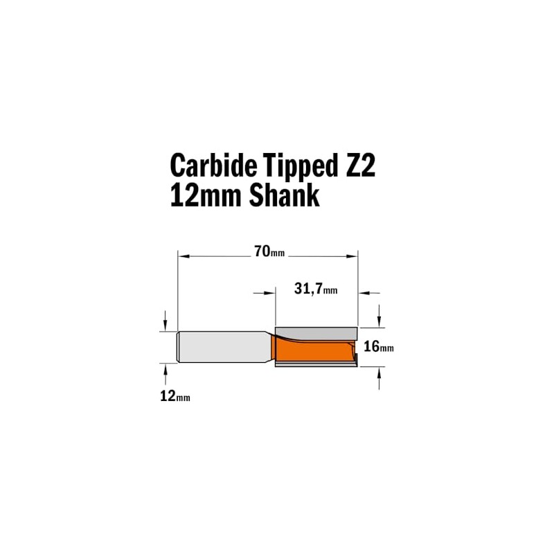 CMT Orange Tools 912.660.11 – Strawberry Straight HM S 12