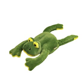 Puffy Crew Squeaky Disk & Built-in Ropes Dog Plush Toy, Bustling Safari Collection, 15", for Dogs of All Breeds (Frog)