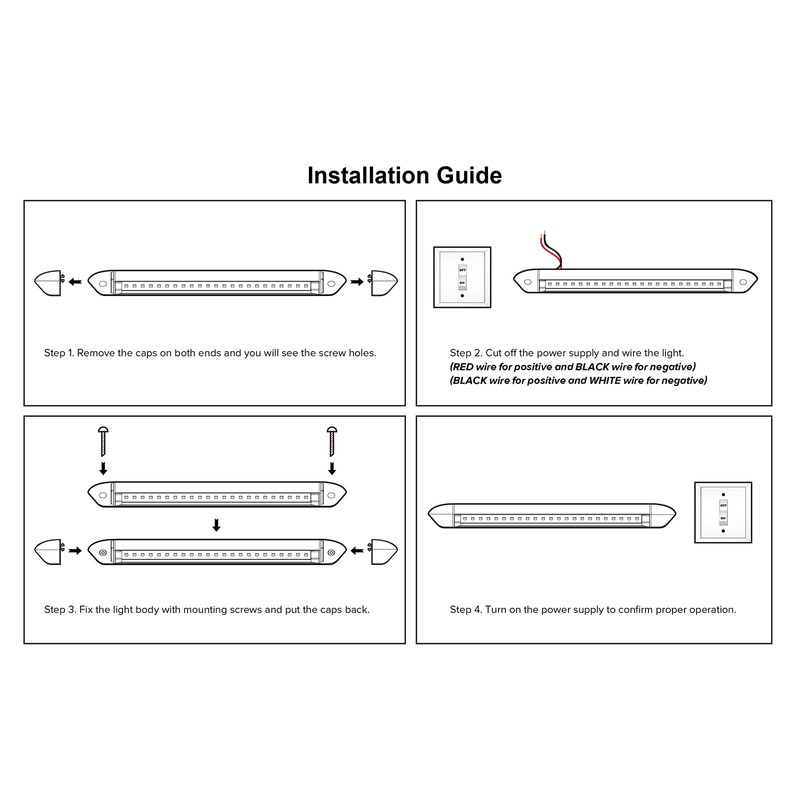 Dream Lighting Caravan Awning Exterior LED Light Black 12v Campervan