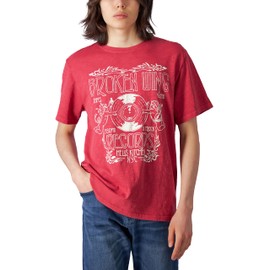 Lucky Brand Men's Broken Wings Records Graphic, Jester Red