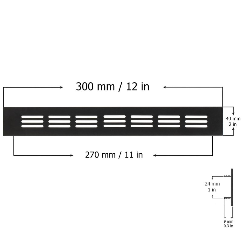 Steinberg14 Aluminum 300x40 mm Vent Grill/Cover - Dark Brown 12x2