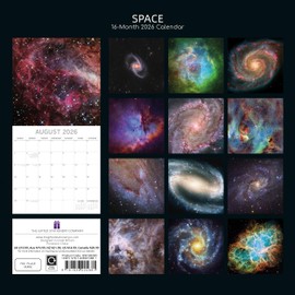 Gifted Stationery Co, Space 2026 Wall Calendar, 12'' X 12'', 16-Month Calendar with Stapled Binding