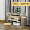 HOMCOM Modern Side Table, Accent Table with Drawer and Storage