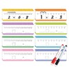 Math Addition & Subtraction Number Line Cards 0-20, Erasable Learning Tool for Kids - 16 Reusable Cards with 2 Erasable Pens, Preschool & Primary School Math Aid