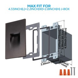 LEONLITE 120V Dimmable LED Step Light, 3.5W 3000K Warm White, 110lm CRI 90, ETL Listed Indoor Outdoor Stair Light, Aluminum Waterproof Staircase Light, 5-Year Warranty, Oil Rubbed Bronze, Pack of 6