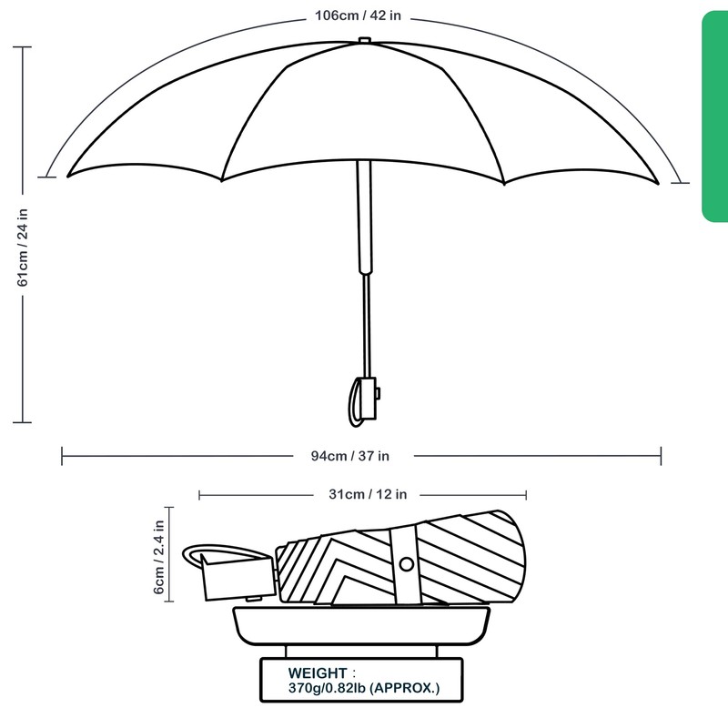 ACEIken Umbrella Reverse Close Folding Windproof Travel Umbrella - Compact