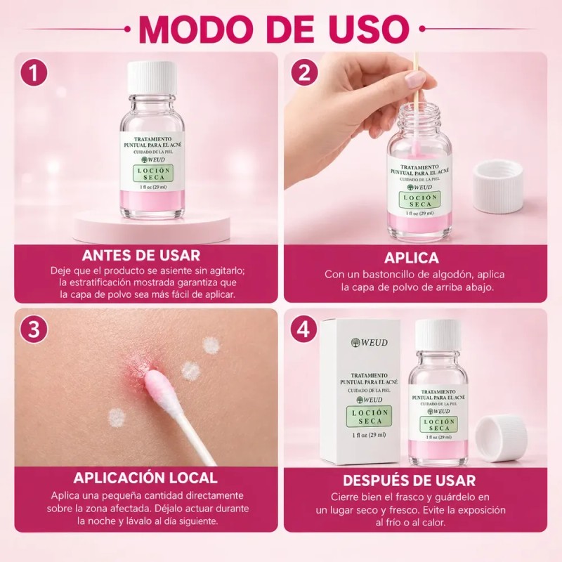 Sérum Bifásico Antiacné Puntos Rojos Y Espinillas Noche Weud