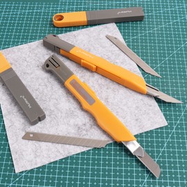 Mulwark 16PC Box Cutter Retractable Utility Knife Set - Heavy Duty Craft Knife with 10PC Sharp Snap-off 9MM 30 Degree Blades, 5PC 60 Degree Blade for Precision Cutting