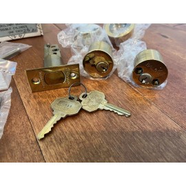 BALDWIN 8000 Series entry door Deadbolt Lock w Double cylinder & Keys. VTG, NOS.