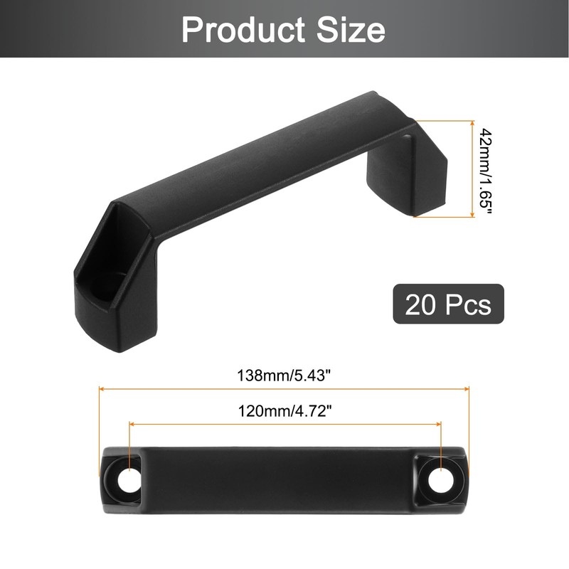 sourcing map 20 Pack Rectangular Plastic Pull Handle, 120mm/4.7 Inch