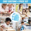 Children's Apron and Chef Hat Set, Adjustable Cooking Art Apron,