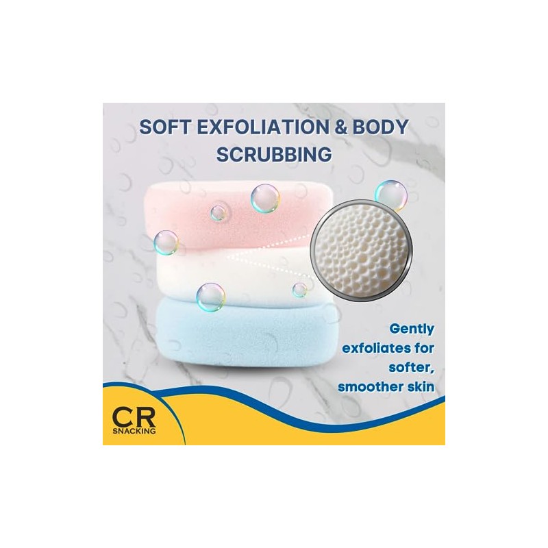 CR Snacking Luxury Bath Sponge Packs (Random Colours) 12 sponges
