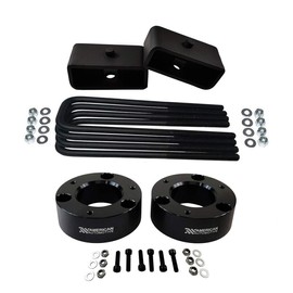 American Automotive Full Lift Kit Compatible Compatible 2007+ Silverado & Sierra 1500 3" Front Lift Strut Spacers + 2" Rear Lift Blocks + Square Bend U-Bolts 2WD 4WD (Black)