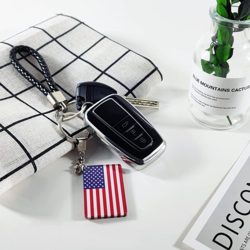 QQSD Greece Flag Keychain Greek Key Ring, 2 Pack