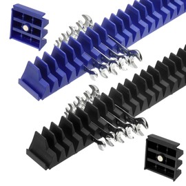 PATIKIL 46pcs Magnetic Wrench Organizer for Tool Box, Magnetic Modular Wrench Organizer Holder Toolbox Universally for 46 Tools Drawer Chest Ratcheting Offset Wrenches, Black Blue