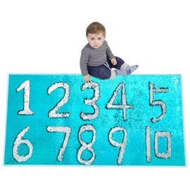 BALAPET Reversible Sequin Fabric Sensory Wall with Adhesive Backing for Kids, 47” x 23.6” Sensory Wall Sequin Flip Fabric Wall Hangings Decoration, Fun Toy for Early Learning and Play, Blue
