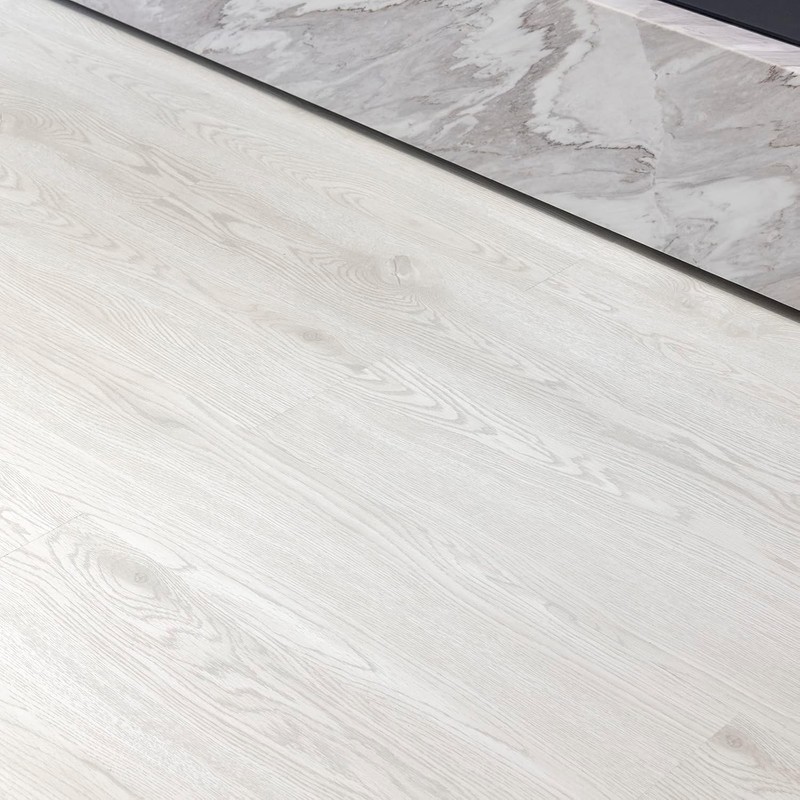 FLOREXP White Vinyl Flooring - Laminate Waterproof Flooring with Wood