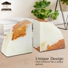 Modern Wedge Shaped Marble Bookends – Hand Carved, Polished Stone