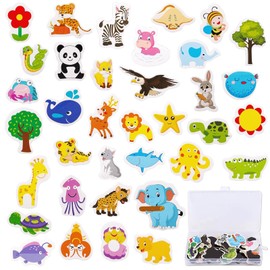 Fridge Magnets for Kids, Fridge Magnets, 36Pcs Cartoon Magnetic Animals Zoo Fridge Magnets, Cute Animal Magnets Toy for Toddlers Kids Early Development Preschool Learning
