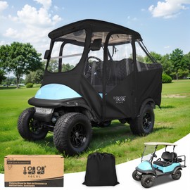 10L0L Golf Cart Enclosure for 4 Passengers Club Car Precedent - 57'' Roof Fit, Waterproof Transparent Driving Cover with Security Side Mirror Openings, Black - Fits 4 Seater