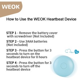 WEOK Puppy Heartbeat Stuffed Animal for Separation Anxiety Relief, Heartbeat Puppy Toy Dog Anxiety Calming Behavioral Aid Plush Toy for Dogs Cats Pets