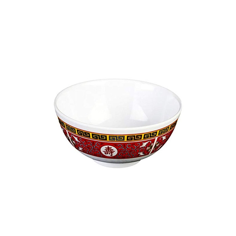 Thunder Group Peacock Collection 12-Pack 11-Ounce Rice Bowl, 4-3/8-Inch, Melamine,