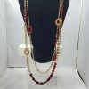 Bijou 36 inch Red stone with gold link necklace NWT