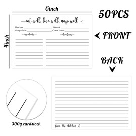 JOETMAE Minimalist Newlyweds Recipe Cards, 4x6 In Double Sided Cards,Recipe with Good Wishes for Weddings, Bridal Shower, Birthdays, Christmas,Newlyweds and Food Lover