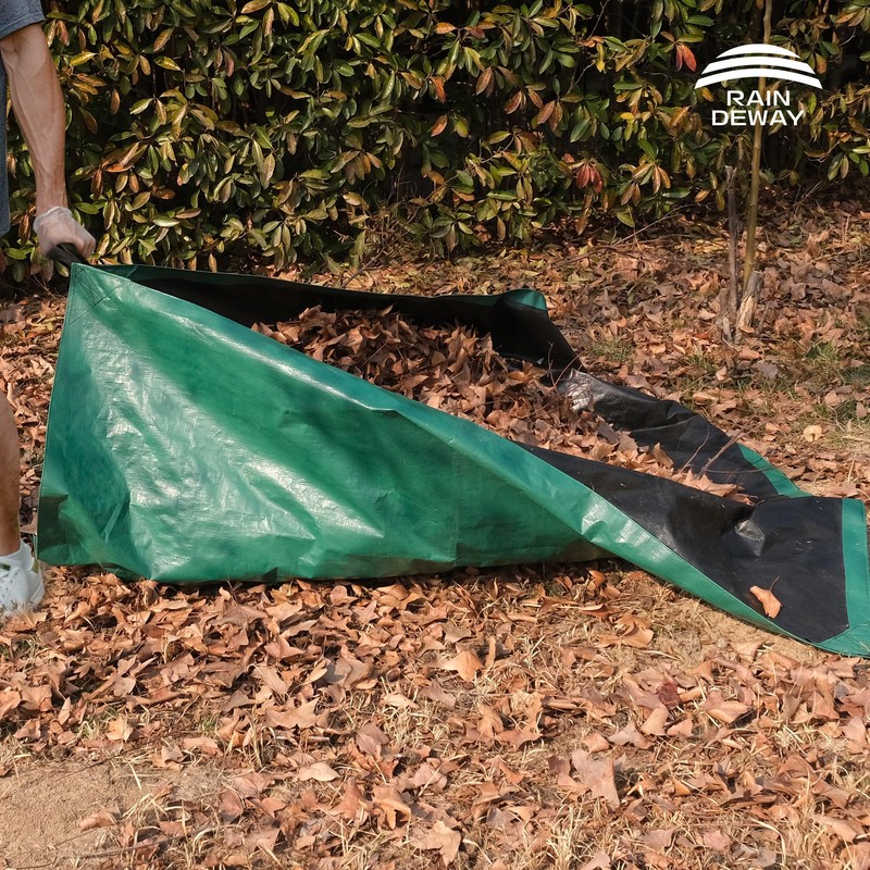 RAINDEWAY 7x7 Feet Leaf Tarp with Handles 10 Mil Waterproof