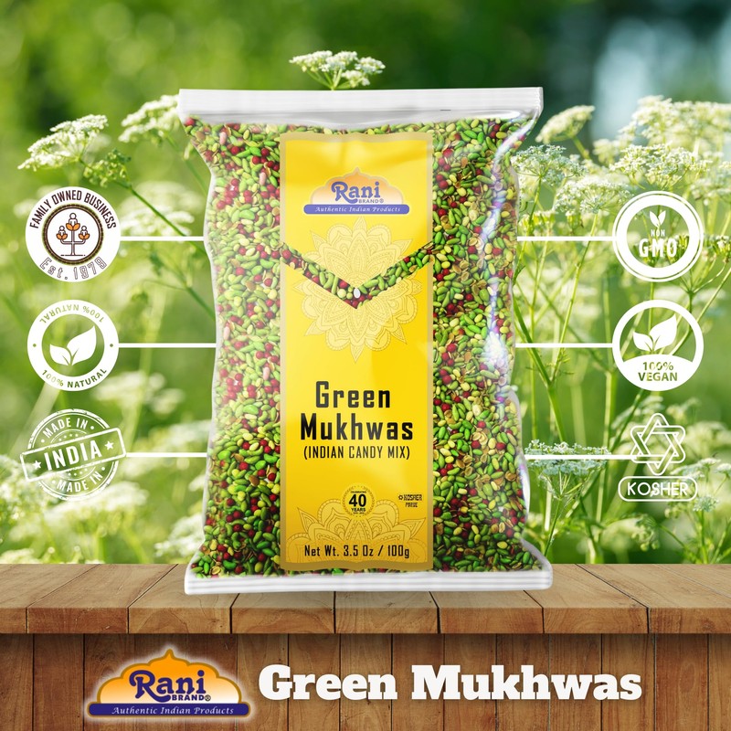Rani Green Mukhwas (Special Digestive Treat) 3.5oz (100g) ~ Vegan