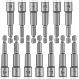 13-Pc 1/4" Magnetic Nut Driver Bits – 65mm (2.5") Impact Ready Bits, Cr-V Steel, 1/4" Hex Shank for Impact Drivers & Drills – Heavy Duty Magnetic Nut Setters for Sockets, Fasteners & DIY Projects