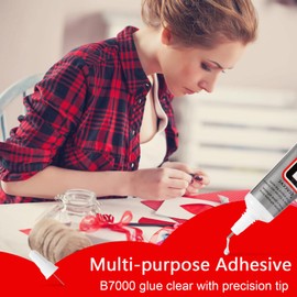 B7000 Glue Clear with Precision Tip, B7000 Glue Clear for Rhinestones B-7000 Glue Clear for Rhinestone Crafts Transparent B7000 Jewelry Glue for Metal and Stone Cell Phones Electronics (6pcs15ML)