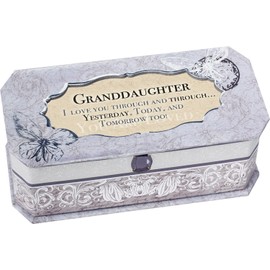 Granddaughter Petite Periwinkle Belle Papier Jewelry Music Box - Plays Song You are My Sunshine