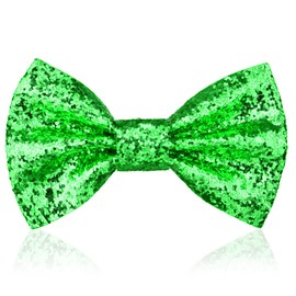 Aomig Glitter Sequin Bow Tie, Sparkly Bow Tie with Adjustable Strap Buckle, Glittering Pre-tied Bow ties for Men, Novelty Bowite for Carnival, Theme Party, New Year's Eve, Wedding Party (Green)