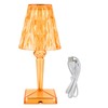LED Crystal Table Lamp Transparent Prism Dimmable Desk Lamp USB