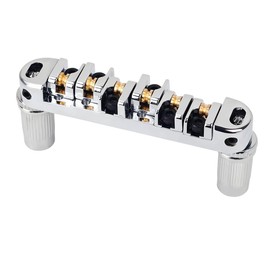 Laroal Roller Saddle Tune-O- Bridge zinc alloy Saddle Bridge Replacement for LP SG Electric Guitar(Silver)