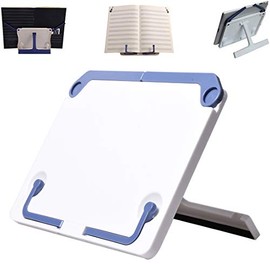 Lemical Desktop Sturdy Bookstand for Textbooks, Laptops, Reading Portable Folding Multipurpose Book Music Sheet Stand Holder with Adjustable Detachable Tray-Page Paper Clips