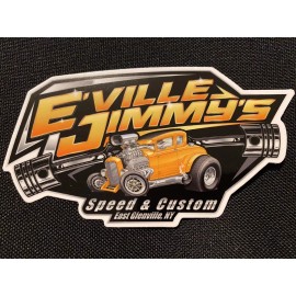 HOT ROD STICKER E’ville Jimmy’s Speed & Custom v2.0   5x3” Glossy Vinyl Decal