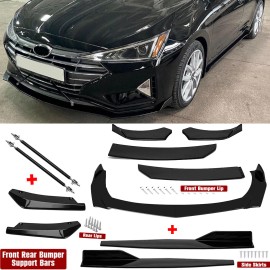 Unbranded For Hyundai Elantra Front Rear Bumper Lip Spoiler Splitter Body Kit Side Skirt /