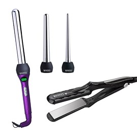 Timco Kit de Peinado Ferro de Tres Puntas y Plancha Alaciadora Profesional Infrared                                                                   