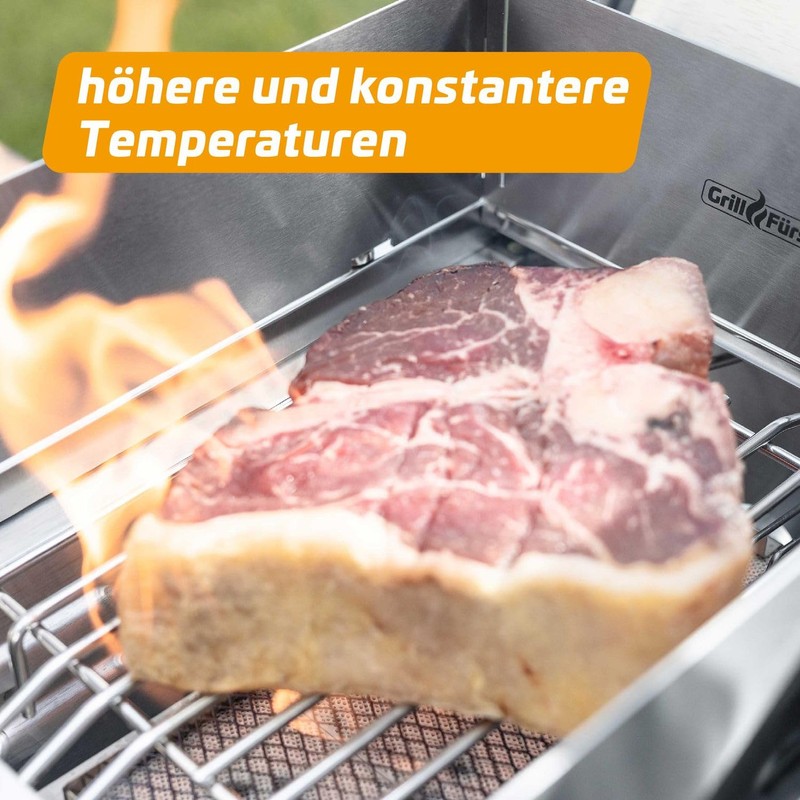 Grillfürst Magnetic Windbreak - Stainless Steel Splash Guard for Side