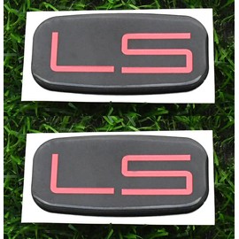 2Pcs LS Cab Emblems 3D Badge Logo Roof Pillar Replacement for 99-07 Silverado Tahoe Suburban 15036135 Pickup Truck SUV (Black Red)