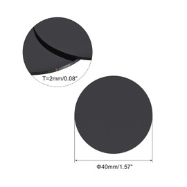 sourcing map 40MM Round Miniature Model Bases, 2MM Thick Circular Base, Black Pack of 10